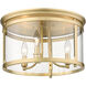Payton 3 Light 14.75 inch Brushed Champagne Bronze Flush Mount Ceiling Light